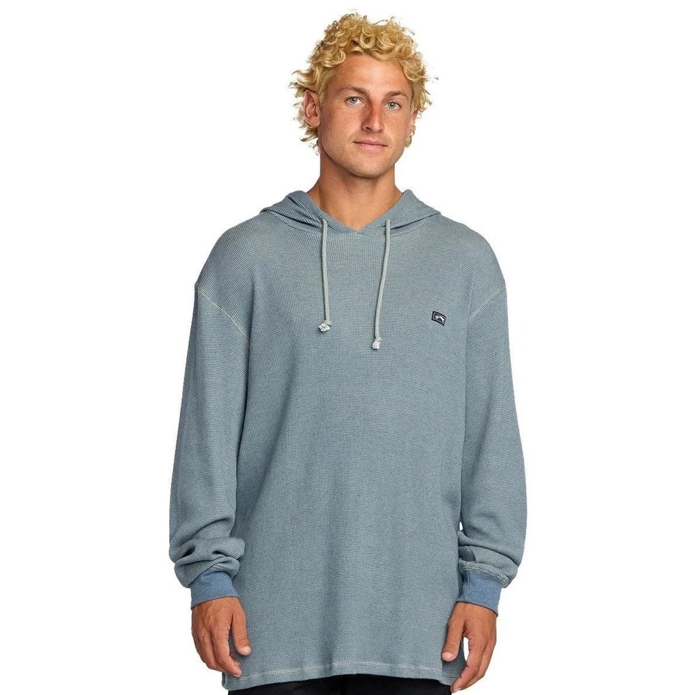 Billabong Keystone Mens Waffle Knit Thermal Hoodie Small Pullover Lightweight